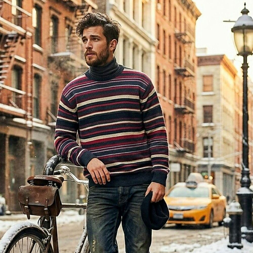 Vintage Colours by Alexander Julian Striped Knit Sweater - Size XL / XG